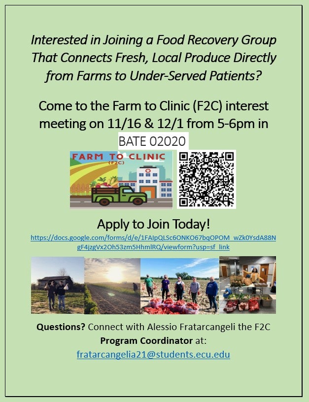 Interested in joining a food recovery group that connects fresh, local produce directly from farms to under-served patients?