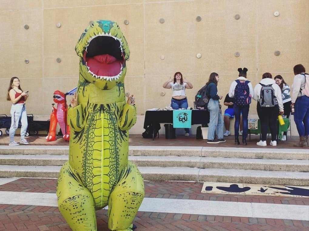 Blow up dinosaur at ECU