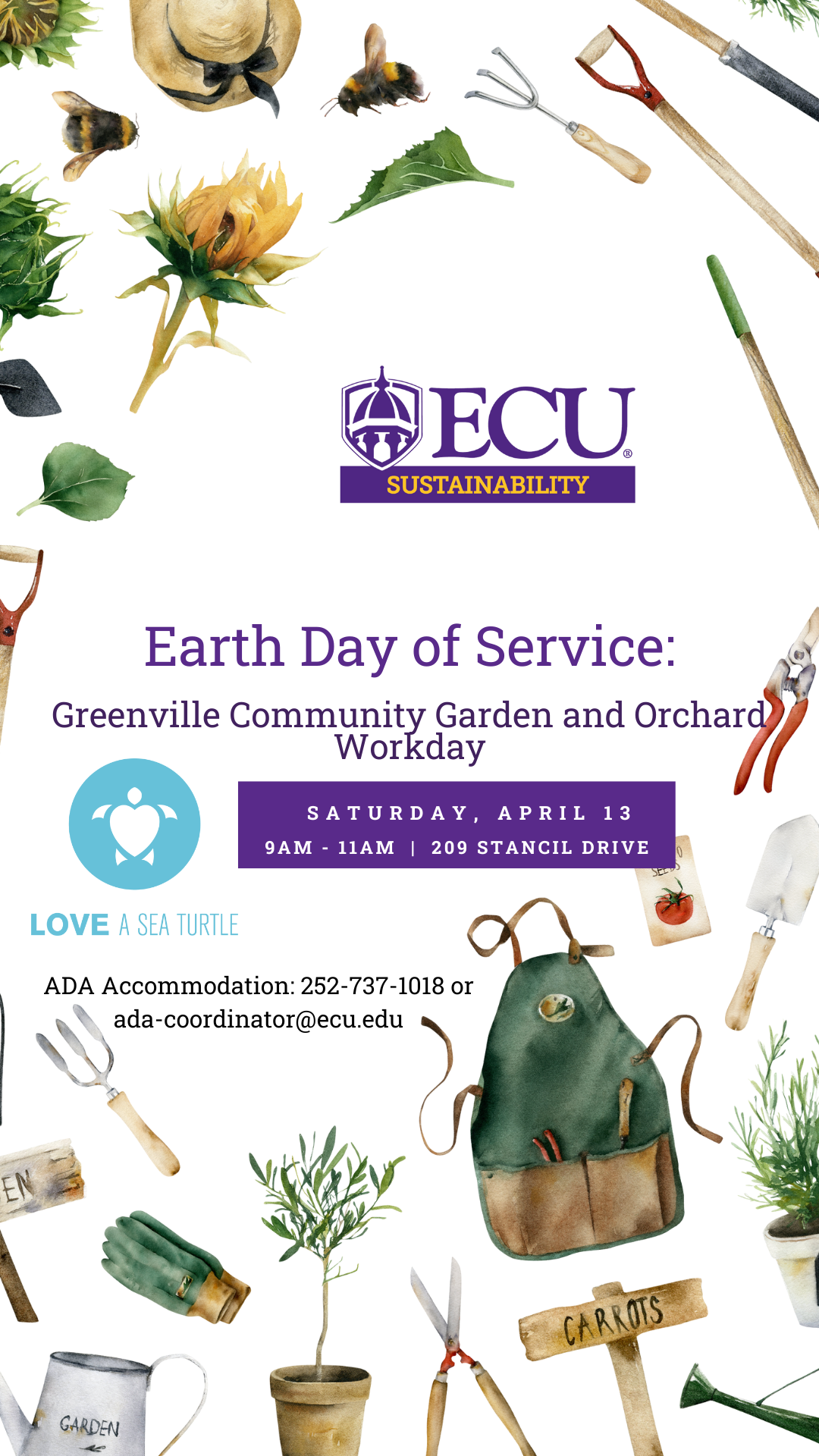 Earth Day of Service Community Garden Workday 209 Stancill Drive 9-11AM